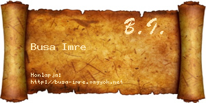 Busa Imre névjegykártya
